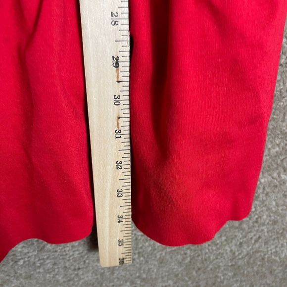 Banana Republic Mini Dress Petite Size 12P Red Sleeveless Ponte Knit Ruffle Hem - Picture 6 of 12